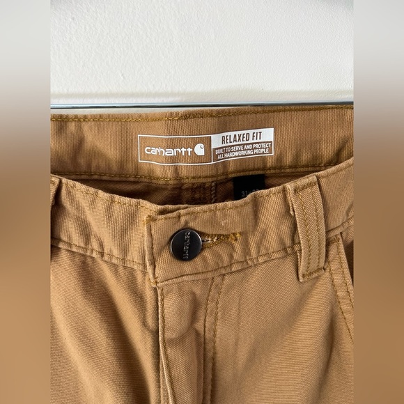 Carhartt Relaxed Straight Rigby Canvas Work Pants Hickory Tan Size W31XL32 - Picture 5 of 12